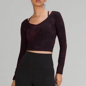 Lululemon Athletica Dark Maroon Long Sleeve Crop Top
